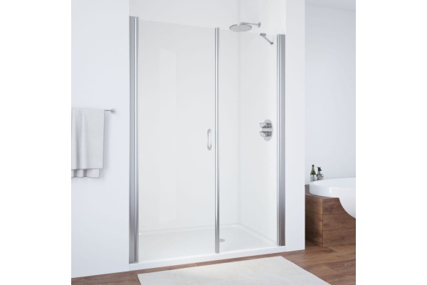 Дверь в душевой проем EP-F-2 130 08 01 профиль хром глянцевый стекло прозрачное правая