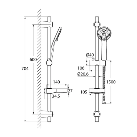 Душевой гарнитур, Cuba, IDDIS, CUB3F00i16 в Сочи и Адлере