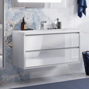 Римини 100 тумба-умывальник, белый глянец Римини 100 тумба-умывальник, белый глянец