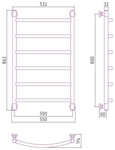 ГАЛАНТ+ полотенцесушитель 800х500 в Сочи и Адлере ГАЛАНТ+ полотенцесушитель 800х500 в Сочи и Адлере