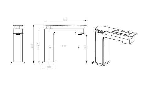 Смеситель для умывальника низкий Q GoldGold в Сочи и Адлере