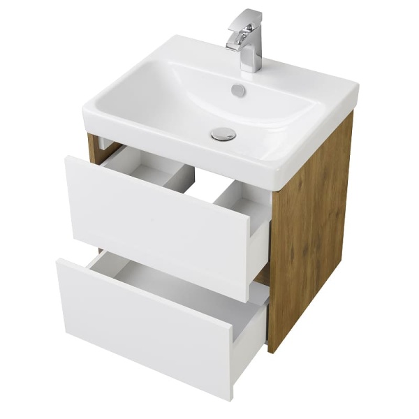 Сканди 55 Тумба-умывальник Белый/Дуб Рустикальный (раковина приобретается отдельно Адриана-55) в Сочи и Адлере Сканди 55 Тумба-умывальник Белый/Дуб Рустикальный (раковина приобретается отдельно Адриана-55) в Сочи и Адлере