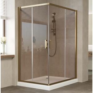 Душевой уголок Vegas Glass ZA-F 120*100 05 05 профиль бронза, стекло бронза в Сочи и Адлере Душевой уголок Vegas Glass ZA-F 120*100 05 05 профиль бронза, стекло бронза в Сочи и Адлере