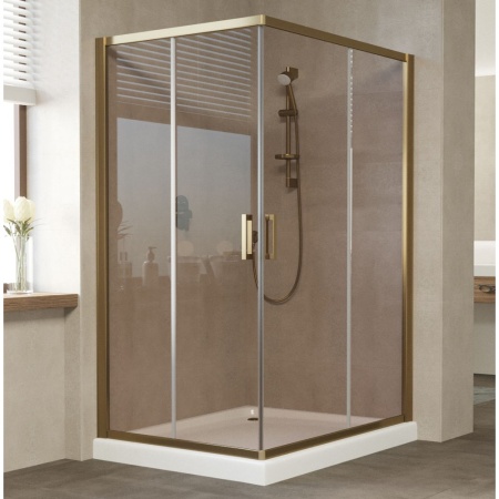 Душевой уголок Vegas Glass ZA-F 120*100 05 05 профиль бронза, стекло бронза в Сочи и Адлере