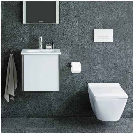 Унитаз, Duravit, Viu, безободковый (с открытым смывным краем), тип установки-подвесной, ширина, мм-370, глубина, мм-570, высота, мм-360, форма чаши-пр в Сочи и Адлере