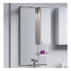 БАРСЕЛОНА 55 Зеркало с полочкой,шкафчиком, а так же светодиодной подсветкой, выключателем и розеткой (Ш55хВ108хГ17,5) БАРСЕЛОНА 55 Зеркало с полочкой,шкафчиком, а так же светодиодной подсветкой, выключателем и розеткой (Ш55хВ108хГ17,5)