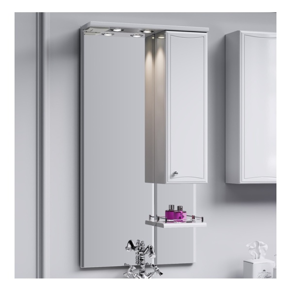 БАРСЕЛОНА 55 Зеркало с полочкой,шкафчиком, а так же светодиодной подсветкой, выключателем и розеткой (Ш55хВ108хГ17,5) БАРСЕЛОНА 55 Зеркало с полочкой,шкафчиком, а так же светодиодной подсветкой, выключателем и розеткой (Ш55хВ108хГ17,5)