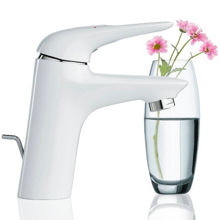 33558LS3 Смеситель для раковины GROHE Eurostyle new с донным клапаном, белая луна в Сочи и Адлере