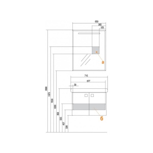 ОПТИМА 65 зеркало белый глянец  в Сочи и Адлере
