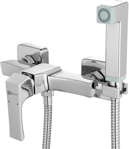 Смеситель Lemark Unit LM4518C настенный с гигиеническим душем, хром