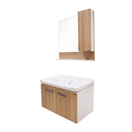 COMFORTY Тумба-умывальник "Рига-80" дуб сонома с раковиной COMFORTY 9335-80 в Сочи и Адлере