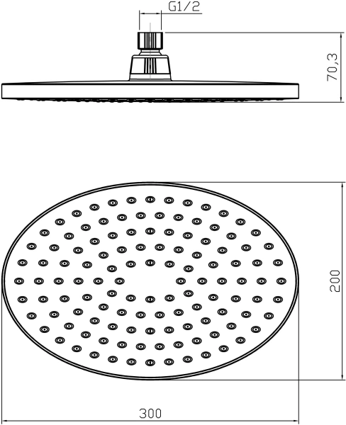 Душевая лейка верхняя Lemark LM8037C 1-функциональная, овальная 200х300 мм, хром в Сочи и Адлере
