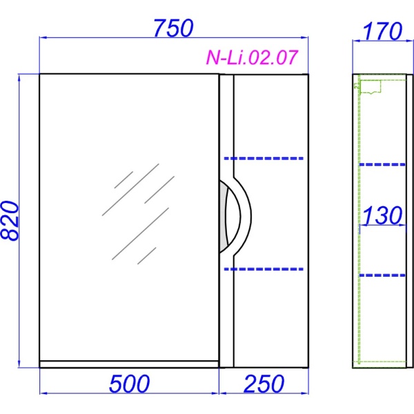 Н-ЛАЙН 75 Панель с зеркалом и шкафчиком в Сочи и Адлере Н-ЛАЙН 75 Панель с зеркалом и шкафчиком в Сочи и Адлере