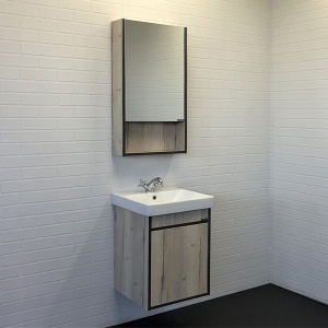 COMFORTY Тумба-умывальник "Вена-45" дуб дымчатый с  раковиной Адриана 45 в Сочи и Адлере COMFORTY Тумба-умывальник "Вена-45" дуб дымчатый с  раковиной Адриана 45 в Сочи и Адлере