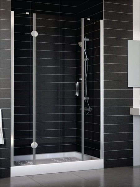 Дверь в душевой проем. проф гл. хром, прозр. стекло 140 см Дверь в душевой проем. проф гл. хром, прозр. стекло 140 см