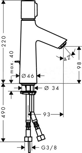 72042000 HG Talis Select S Смеситель для раковины 100, однорычаж., со сливным гарнитуром в Сочи и Адлере