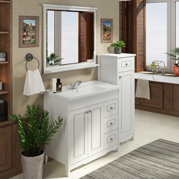 COMFORTY Зеркало "Тбилиси-90" белый глянец в Сочи и Адлере COMFORTY Зеркало "Тбилиси-90" белый глянец в Сочи и Адлере