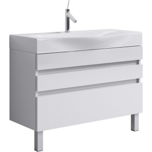 БЕРГАМО 100 Тумба на ножках, три ящика, с умывальником из литьевого мрамора БЕРГАМО 100 (Ш100хВ85,5хГ50,5) БЕРГАМО 100 Тумба на ножках, три ящика, с умывальником из литьевого мрамора БЕРГАМО 100 (Ш100хВ85,5хГ50,5)