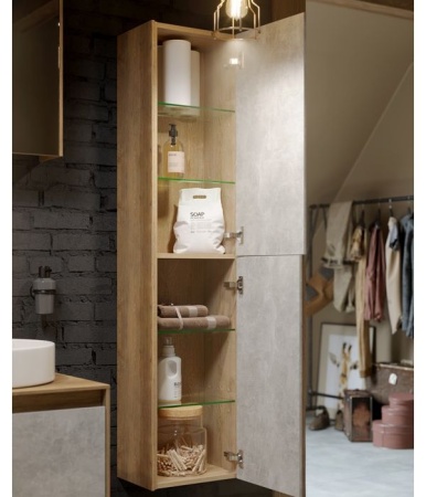 MOBI 35 комплект: Пенал подвесной БЕТОН СВЕТЛЫЙ BS, фасад ДУБ БАЛТИЙСКИЙ, две двери с системой открывания «push-to-open» (Ш36,5хВ150хГ24)													 в Сочи и Адлере MOBI 35 комплект: Пенал подвесной БЕТОН СВЕТЛЫЙ BS, фасад ДУБ БАЛТИЙСКИЙ, две двери с системой открывания «push-to-open» (Ш36,5хВ150хГ24)													 в Сочи и Адлере