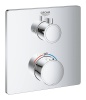 24079000 Термостатический смеситель для душа GROHE Grohtherm с переключателем на 2 положения верхний-ручной душ, квадратная розетка, хром