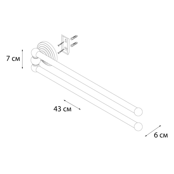 Полотенцедержатель рога двойные Retro в Сочи и Адлере