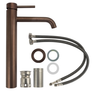 MAGNUS - Смеситель на раковину высокий, литой корпус по медь, изогнутый излив, из нержавеющей стали марки 304 в Сочи и Адлере MAGNUS - Смеситель на раковину высокий, литой корпус по медь, изогнутый излив, из нержавеющей стали марки 304 в Сочи и Адлере