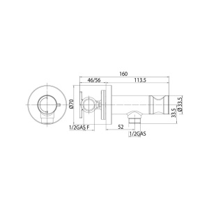 Смеситель с гигиен.душем со шлангом 125 см золото BOSSINI (NIKITA) в Сочи и Адлере