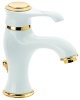 Смеситель Tiffany с донным клапаном для раковины Арт. 6003 белый/золото (продается в комплеткте со смесителем для биде)
