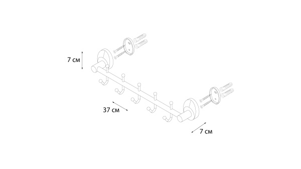 FX-21805-5 Europa Планка 5 крючков в Сочи и Адлере
