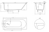 ORNELLA 170 встраиваемая ванна Размеры (дл-ш-в): 1700x800x600, Материал: S-Sense (Sapirit), Тип покрытия:Глянцевое в Сочи и Адлере