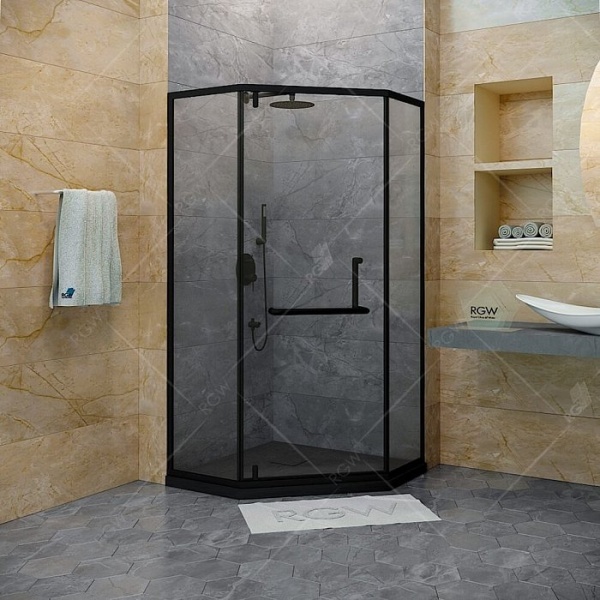 Душевой уголок 90*90  RGW HO-084B черный матовый/прозрачное Душевой уголок 90*90  RGW HO-084B черный матовый/прозрачное
