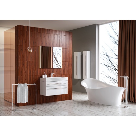 SM 80 Зеркало со светодиодной подсветкой в металлическом профиле, выключателем и регулятором освещенности (Ш80хВ70хГ3) в Сочи и Адлере