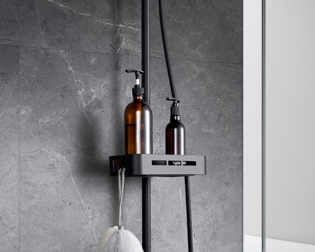 Смеситель Lemark Tropiс LM7002BL для ванны и душа с верхней душ. лейкой "Тропический дождь", черный в Сочи и Адлере