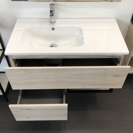 COMFORTY. Тумба-умывальник "Мальме-90" дуб дымчатый с раковиной COMFORTY 9090EL в Сочи и Адлере