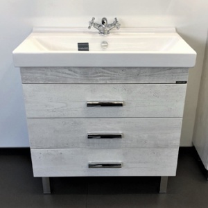 COMFORTY. Тумба-умывальник "Никосия-80Н" дуб белый с раковиной Fest 80 F01 COMFORTY. Тумба-умывальник "Никосия-80Н" дуб белый с раковиной Fest 80 F01