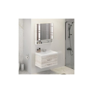 COMFORTY Зеркало-шкаф "Никосия-80" дуб белый в Сочи и Адлере COMFORTY Зеркало-шкаф "Никосия-80" дуб белый в Сочи и Адлере