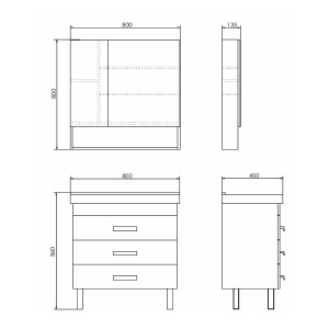 COMFORTY. Тумба-умывальник "Никосия-80Н" дуб белый с раковиной Fest 80 F01 в Сочи и Адлере COMFORTY. Тумба-умывальник "Никосия-80Н" дуб белый с раковиной Fest 80 F01 в Сочи и Адлере