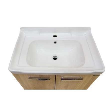 COMFORTY Тумба-умывальник "Рига-70" дуб сонома с раковиной COMFORTY 9335-70 (санфаянс) в Сочи и Адлере