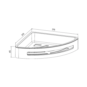 Полка угловая, нержавеющая сталь, черная, SHE11SBi44 в Сочи и Адлере