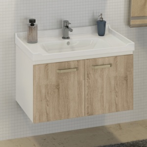 COMFORTY Тумба-умывальник "Рига-80" дуб сонома с раковиной COMFORTY 9335-80 COMFORTY Тумба-умывальник "Рига-80" дуб сонома с раковиной COMFORTY 9335-80