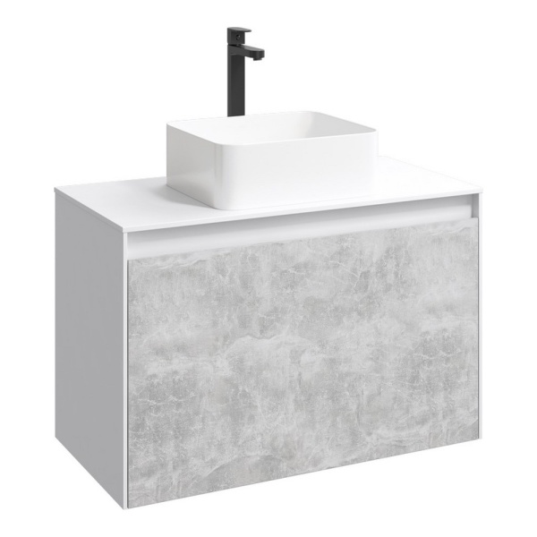 MOBI 80 комплект: Тумба подвесная БЕЛАЯ W, фасад БЕТОН СВЕТЛЫЙ BS, два ящика, без раковины (Ш80хВ65хГ50) MOBI 80 комплект: Тумба подвесная БЕЛАЯ W, фасад БЕТОН СВЕТЛЫЙ BS, два ящика, без раковины (Ш80хВ65хГ50)