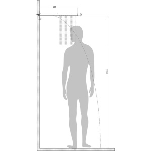 BOSSINI (MANHATTAN-2) Душевая панель 500 x 200 x 24 мм, 2 режима (дождь, каскад), хром (030)							 в Сочи и Адлере