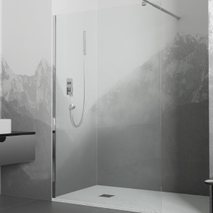 Душевая перегородка 100*195 RGW WA-002 Хром/Прозрачное/6 мм (990-1005) (Easy)