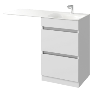 FORMA 55 Тумба с двумя полноразмерными ящиками, с раковиной ФОРМА 115 (Ш115хВ88хГ50) FOR01052L+Форма 115  FORMA 55 Тумба с двумя полноразмерными ящиками, с раковиной ФОРМА 115 (Ш115хВ88хГ50) FOR01052L+Форма 115