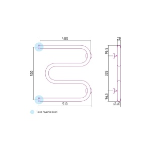 М-образный полотенцесушитель 1" 500*500 СУНЕРЖА в Сочи и Адлере М-образный полотенцесушитель 1" 500*500 СУНЕРЖА в Сочи и Адлере