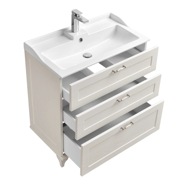 Леон 80 Н Тумба-умывальник (Дуб белый) (Раковина Фабиа 800) Леон 80 Н Тумба-умывальник (Дуб белый) (Раковина Фабиа 800)