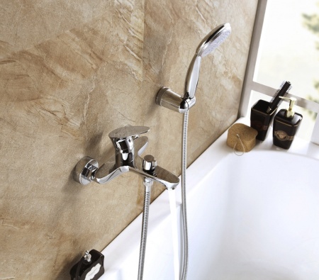 Смеситель Lemark Nero LM0214C для ванны, с коротким изливом, дивертор с кер. пласт, хром в Сочи и Адлере