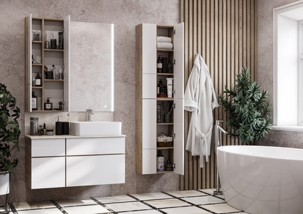 Шкафчик Aquaton модуль Мишель 43 дуб эндгрейн, белый 1A244203MIX40  в Сочи и Адлере Шкафчик Aquaton модуль Мишель 43 дуб эндгрейн, белый 1A244203MIX40  в Сочи и Адлере