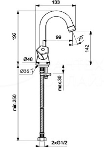 BA357AA LIFE Смеситель для умывальника  в Сочи и Адлере