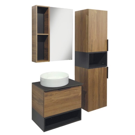 COMFORTY Зеркало-шкаф "Штутгарт-60" дуб тёмно-коричневый в Сочи и Адлере